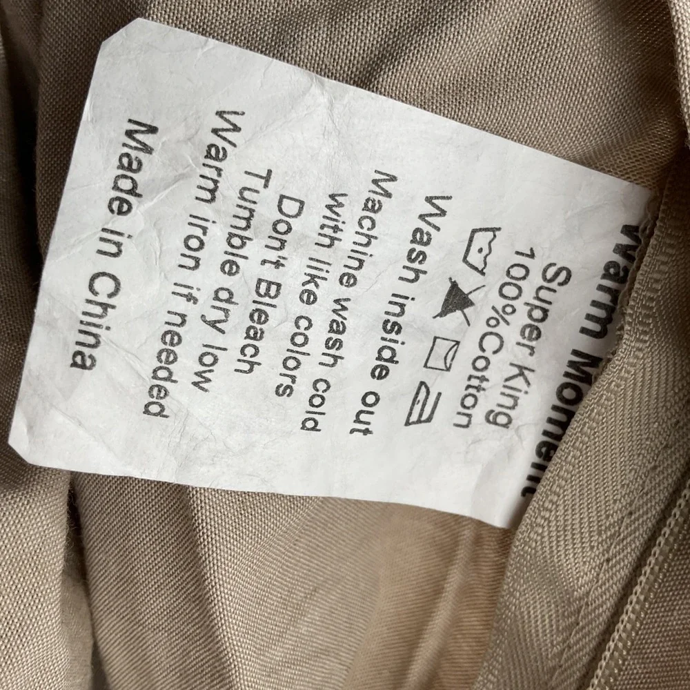 Warm Moment Super King Duvet Cover Set 100% Cotton Linen Grey 120x120 3pc